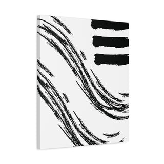 Black & White Paint Strokes Wall Art