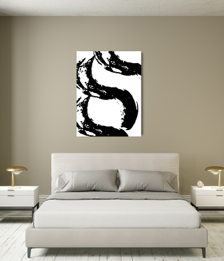 Swirl Black Paint Stroke Wall Canvas