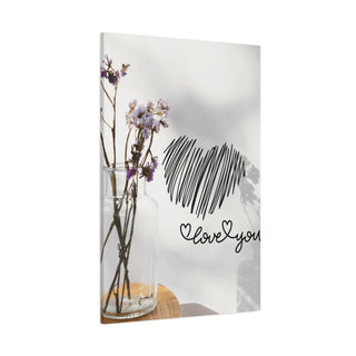 Love You Flower In The Vase Wall Art