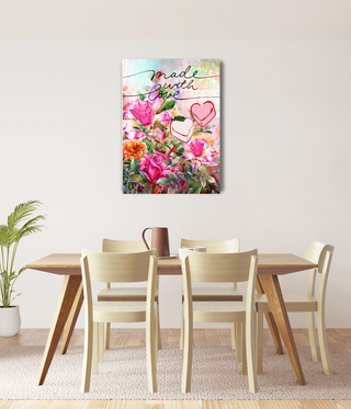 Made With Love Colorful Flowers Wall Art