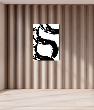 Swirl Black Paint Stroke Wall Canvas