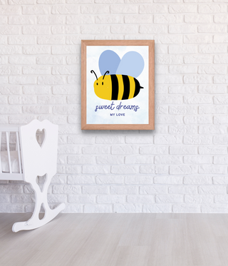 Sweet Dreams Bumble Bee Nursery Wall Art