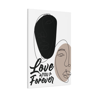 Love You Forever Two Abstract Faces Wall Art