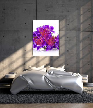 Purple Flower Three Heart Wall Art