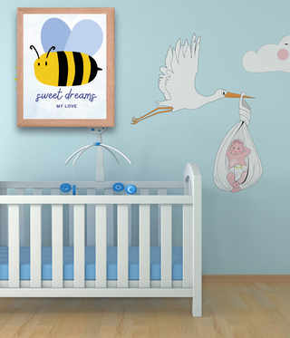 Sweet Dreams Bumble Bee Nursery Wall Art