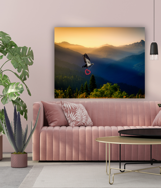 Bird Flying Over Mountain Wall Art