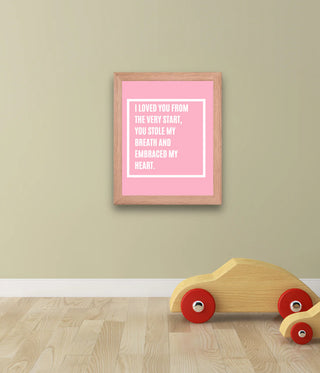 Pink Love Nursery Quote Framed Wall Art