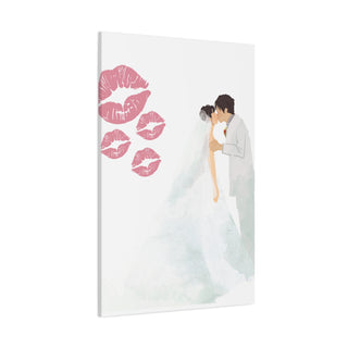 Married Kissing Romantic Couple Wall Art