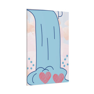 Pink Heart Waterfall Abstract Canvas