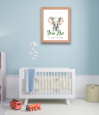 Elephant So Loved Nursery Framed Wall Art