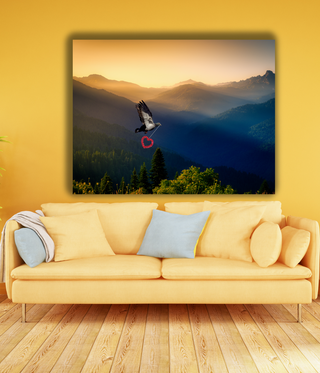 Bird Flying Over Mountain Wall Art