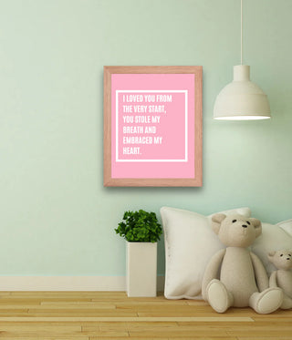 Pink Love Nursery Quote Framed Wall Art