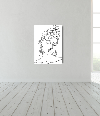 Flower Lady Black & White Wall Art