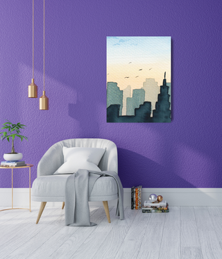 Flying Birds Above Skyscraper Abstract Wall Art