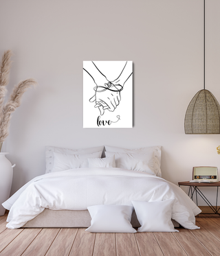 Heart Shape Hands Black & White Wall Canvas