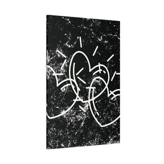 Three Heart Wall Art Black & White