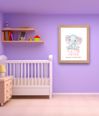 Baby Elaphant Nursery Wall Frame Art