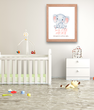 Baby Elaphant Nursery Wall Frame Art