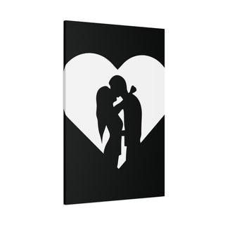 Kissing Couple Black & White Wall Art