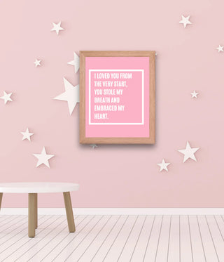 Pink Love Nursery Quote Framed Wall Art