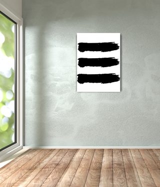 Abstract Black 3 Paint Streaks Wall Art