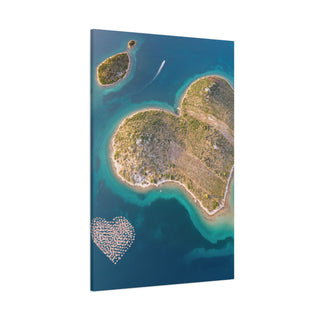 Heart Shape Land Wall Canvas