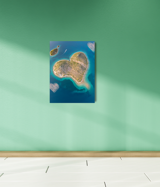 Heart Shape Land Wall Canvas