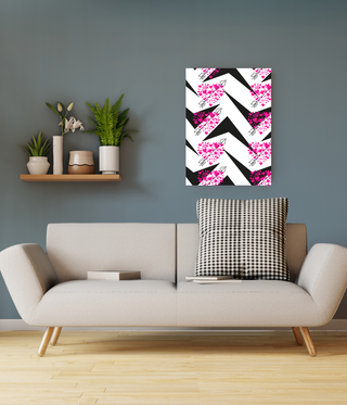 Abstract Pink Bow & Heart Wall Art