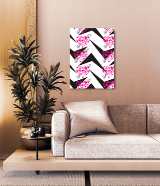 Abstract Pink Bow & Heart Wall Art