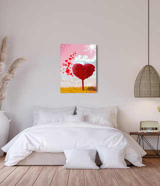 Red Heart Tree Wall Art