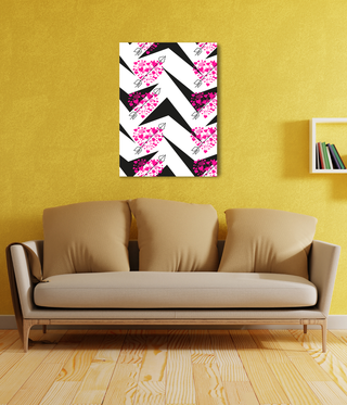 Abstract Pink Bow & Heart Wall Art