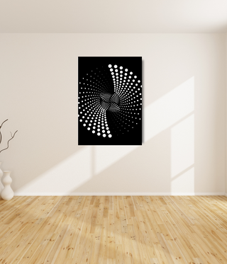 3d Black & White Circle Wall Canvas