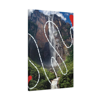 Flying Red Heart Mountain Canvas