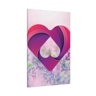 Middle Heart Over Flowers Wall Art