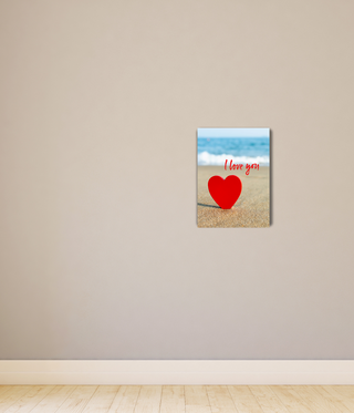 I Love You Heart On Beach Canvas