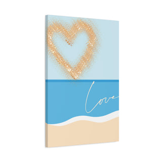 Gold Shape Love Heart Above Beach Canvas