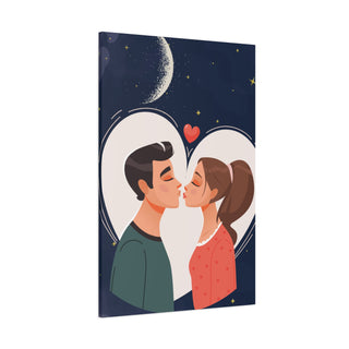 Couples Kissing At Night Wall Art