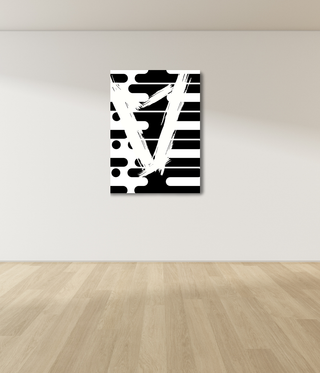 White Shaped V Heart Style Wall Canvas