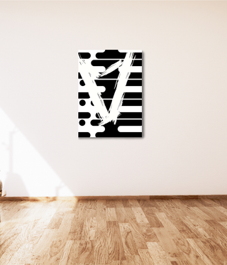 White Shaped V Heart Style Wall Canvas