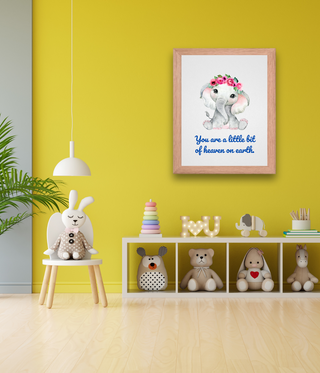 Baby Elaphant Nursery Wall Frame Art