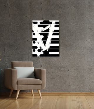 White Shaped V Heart Style Wall Canvas