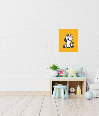 Precious Zebra Sitting Down Baby Poster Print