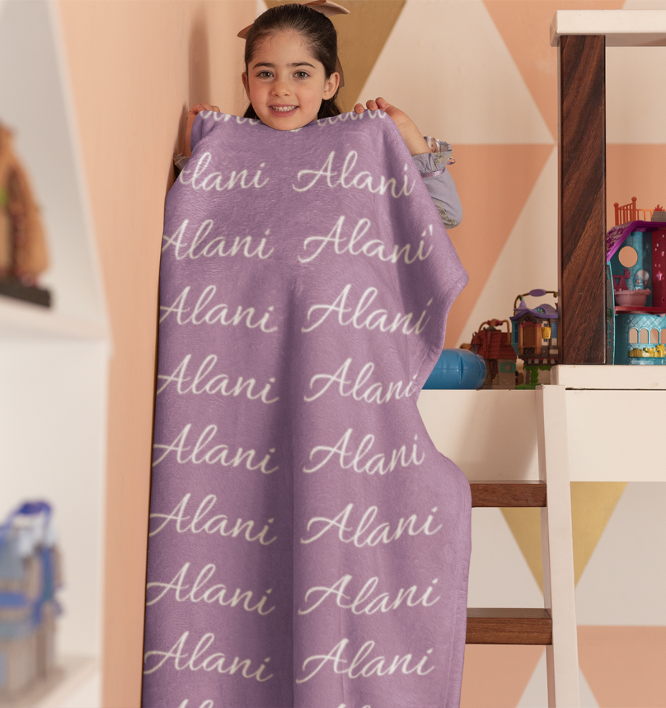 Custom Personalized Fleece Name Blanket for Girls