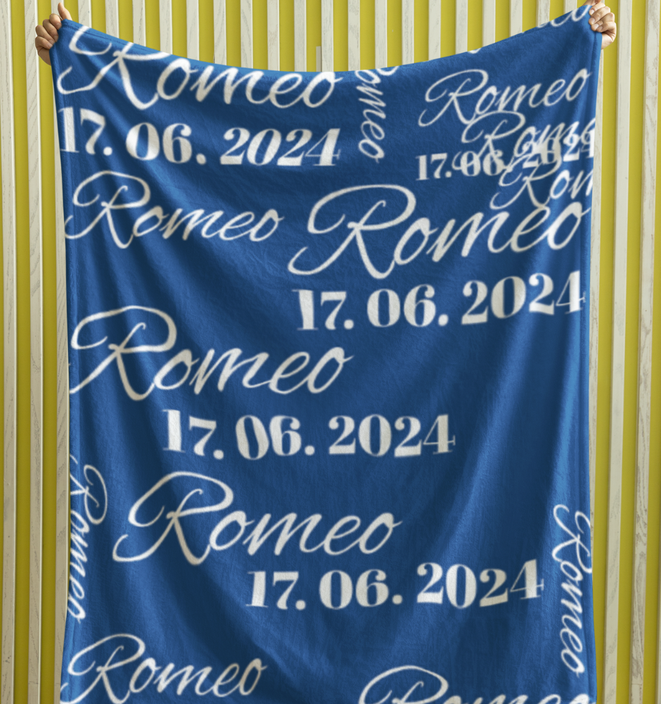 Personalized Boys Fleece Blanket – Name & Date Of Birth