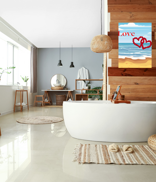 Love Combine Hearts Abstract Beach Canvas