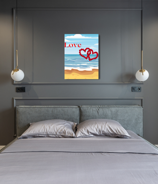 Love Combine Hearts Abstract Beach Canvas