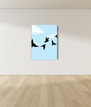 Birds Flying Abstract Wall Art