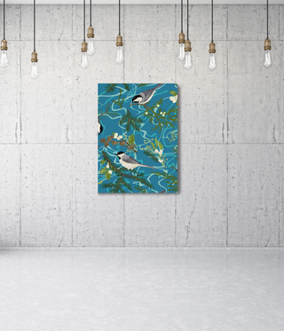 Birds On Tree Branch Wall Canvas