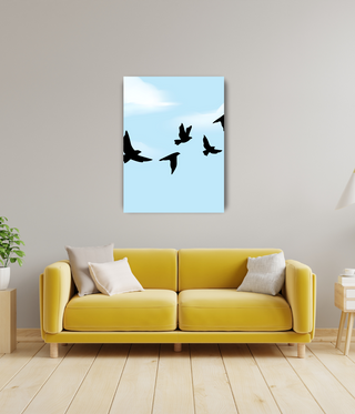 Birds Flying Abstract Wall Art