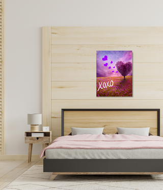 XOXO Purple Heart Tree Canvas